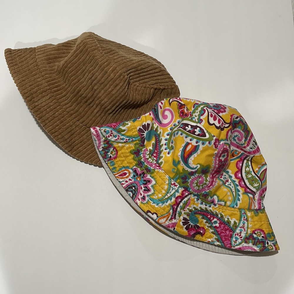 📍SOLD 📌Paisley bucket hat and a corduroy bucket hat